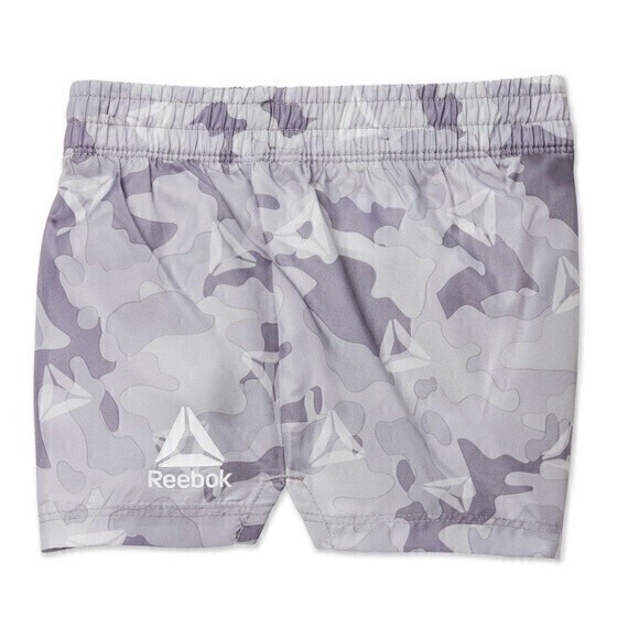 NWT Reebok Gray Silver Camo Print Woven Running Shorts Size 6 - Picture 2 of 10